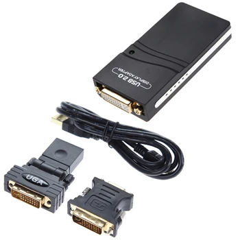 USB 2.0 UGA VGA/DVI/HDMI HD 1920X1080 Vaizdo Ie Adapteris Kelis Ekranas Stebi Konverteris Adapteris, skirtas PC