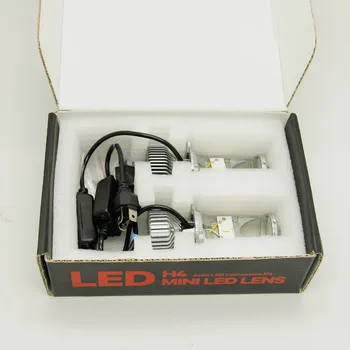 DHL shipping 30 komplektai 35W mini H4 LED projektoriaus objektyvas didelis mažas šviesos auto 5500k led H4 9003 žibintų rinkinį RHD LHD
