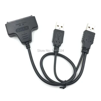 600pcs Dual USB 2.0 prie SATA Serial ATA 15+7 22P 22Pin jungties Adapterio Kabelis, Skirtas 2.5
