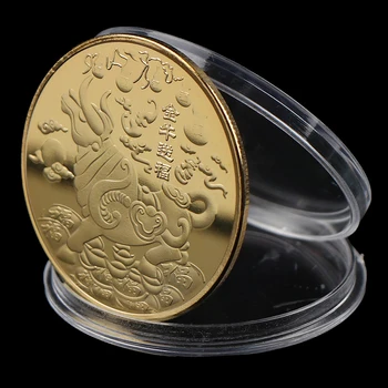 1PCS 2021 Naujus Metus Kinijos Aukso Monetos Dvylika Zodiako ženklas Jautis Proginių Monetų Surinkimo Dovana