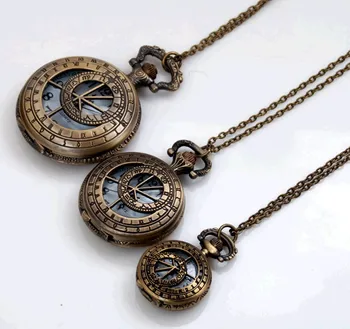 Naujas stilius Žalvario kompasas Tuščiaviduriai iš kvarco kišenėje žiūrėti karoliai mažas didelis vidutinis dydis mados moterų, vyrų laikrodžiai nemokamas pristatymas