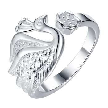 Laimingas phoenix Didmeninė 925 papuošalai sidabro padengtą žiedas ,papuošalų mados Žiedas Moterims, /EVFIOQNE OFPUTFNI