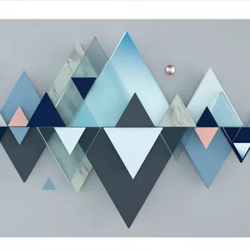 Nemokamas Pristatymas Pasirinktinius Nuotraukų Trikampis Geometrinis Modelis Kraštovaizdžio Serijos 3D Spalvingas Fonas Dizaino Namų Freskos