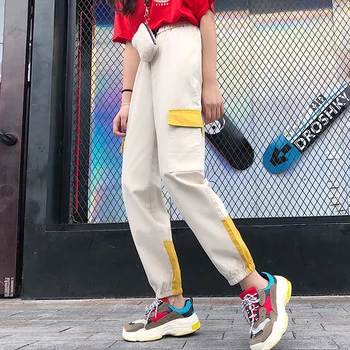 Korėjos Japonijos Moterų Haremas Kelnės Atsitiktinis Didelis Kišenės Moterų, Mergaičių, Hip-Hop Streetwear Kelnes Kawaii Šokių Kelnes Kolegijos Poilsiu