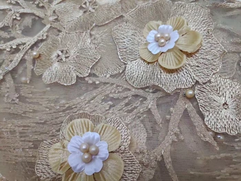 BEAUTIFICAL nigerijos nėrinių audiniai 3d gėlių vestuvių tiulio nėrinių medžiagos suknelė siuvimo prancūzijos tule nėrinių ML49N12