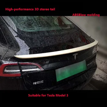 Aukštos kokybės versija anglies pluošto kamieno sparno spoileris už Tesla Model 3 2017-2019 Dervos kamieno spoileris sparno