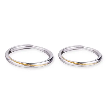 Dolla 925 Sterlingas Sidabro Mobius pora žiedas moterų reguliuojamas vestuvės vestuvinis sidabro papuošalai QLJZ-001