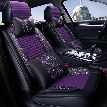 Visiška PU Oda automobilių sėdynės padengti linų pluošto auto sėdynės apima Jeep cherokee renegade jeep2009 kompasas wrangler grand
