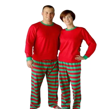 Europos ir Amerikos Kalėdų Tėvų-vaikų Homewear Pižama Nustatyti, Raudona ir Balta Dryžuotas Vaikams Kalėdų Kostiumas