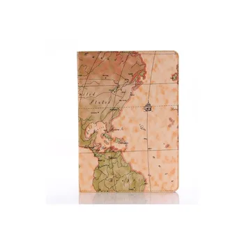 Mados pasaulio žemėlapyje plonas odinis dėklas, skirtas apple ipad 5 Air1 su magnetiniu stovu atveju 