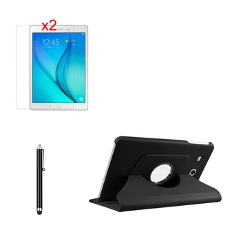 Sukasi 360 Laipsnių Folio Stand PU Oda Padengti+2*Aišku, Filmai+Stylus, Skirtas Samsung Galaxy Tab E 9.6 SM-T560 T560 T561 Tablet