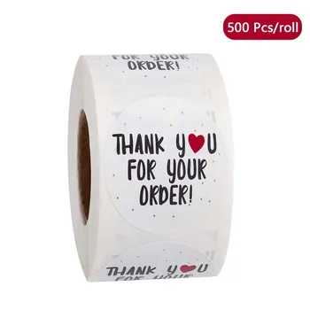 500 Vnt./roll Turas Dėkojame už Jūsų Užsakymo Širdies Lipdukas Rankų darbo Antspaudas Etikečių Popieriaus Sandarinimo etiketės lipduką 