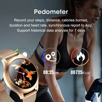 LIGE Mados Smart Watch Moterų smartwatch Vandeniui Fitness Tracker 