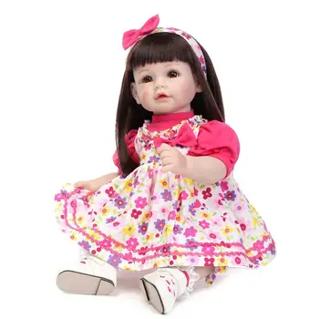 NPK 52cm dėvėti Gėlių suknelė Silikono Vinilo Reborn Baby Doll, Žaislų, Minkštu Skudurėliu Naujagimių Lėlės Reborn žaislų, Dovanų Merginos Brinquedos