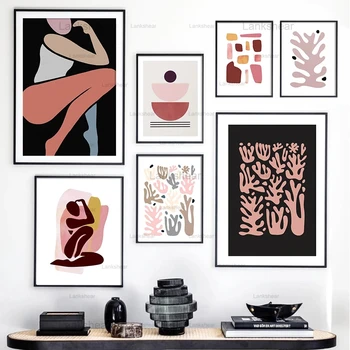 Matisse Mergina Derliaus Spalvinga Augalų Lapų Sienos Meno Tapybos Drobės Šiaurės Plakatai ir Spausdina Nuotraukas Kambarį Apdaila