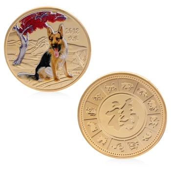 2018Dog Naujųjų Metų Progines monetas, Dovanų, Suvenyrų Dekoravimas Aukso, Sidabro Mažylis