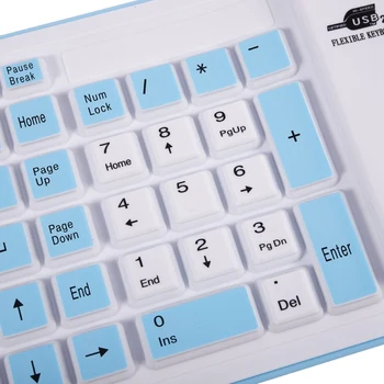Nešiojamas/Kompiuterių Laidinės Klaviatūros Silikoninė USB Sąsaja 103 Klavišai, Sulankstomas Dulkėms Minkšto Silikono Žaidimų Klaviatūra