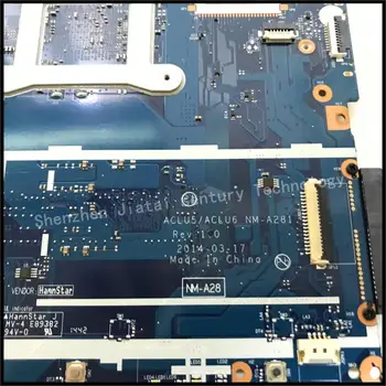 NM-A281 mainboard Lenovo G50-45 nešiojamas plokštė ACLU5/ACLU6 NM-A281 su A8 CPU E5 GPU-2GB Bandymo dirbti originalus