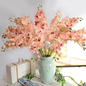 1 Galva 3D Dirbtinių Drugelių Orchidėja, Gėlių Šilko Gėlės Netikrą Drugys flor Orchidėja Gėlė Namų Vestuvių PASIDARYK pats Apdailos KARŠTO