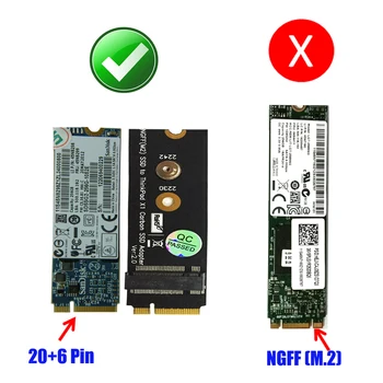 M. 2 NGFF SATA-Miesto KEY B SSD HDD Adapteris Pjesė 20 + 6 Pin SSD Konverteris Kortelės Lenovo Thinkpad X1 Carbon Paramos 2230 2242 M. 2