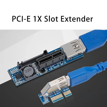 PCI-E Extender PCI-E 1X prie 1X Stove USB 3.0 Kabelis SATA Maitinimo, Dirbantis Plokštė PCI-E X1 Lizdą Bitcoin Miner