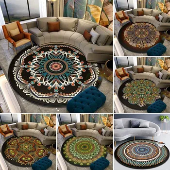 Stilingas, retro, etninės kilimų, paprastoji Durnaropė (datura stramonium, gyvenamasis kambarys, hamakas, kėdė, diskinės grindų kilimėlis, custom kilimas