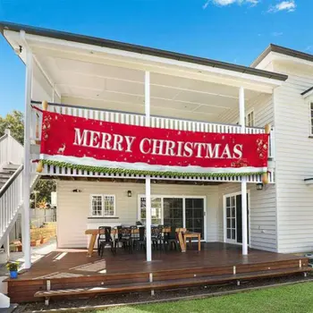Linksmų Kalėdų Reklama Didelių Kalėdos Pasirašyti Didžiulis Kalėdos Namas Namo Lauko Šalies Apdaila Atostogų Šalis Atmosferą