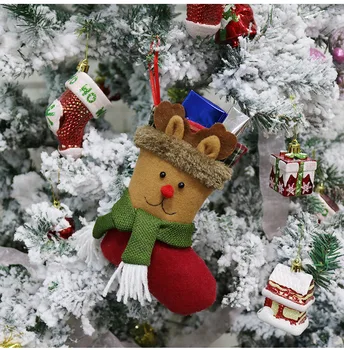 Kalėdų eglutės kabinti šalis, Medžio Apdaila Santa Claus Sniego briedžių kojinės vaikų kūrybos dovana mielas dekoratyvinis maišelis
