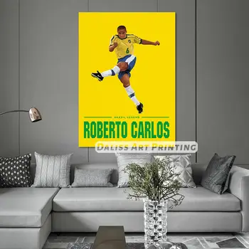 Drobė Futbolo legenda Roberto Carlosas Nuotraukas, Namų Dekoravimas Paveikslų, Plakatų HD Spaudinių Sienos Meno Modulinės Kambarį Įrėminti