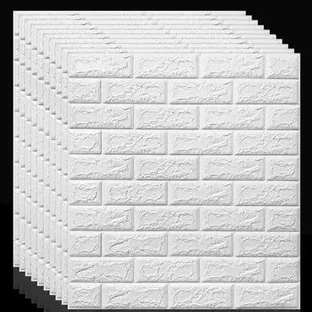 10vnt 3D Sienų Lipdukai 3D Sienos Popieriaus, Akmens, Plytų Kaimiškas Efektu lipnios Sienos Lipdukas Namų Dekoro