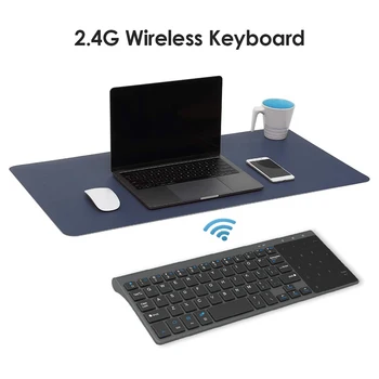 VKTECH Ultra-plonas Wireless Keyboard 2,4 GHz, USB Imtuvą 59 Klaviatūra su Jutikliniu Numeric Pad PC Kompiuteris