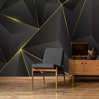 Milofi užsakymą 3D tapetai, freskos modernus aukso linija geometrinis fono sienos gyvenimo kambario, miegamasis apdailos dažymo tapetai