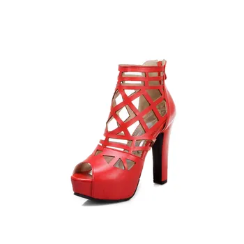 MoonMeek 2020 Didelis dydis 34-50 aukštakulnius batus, seksualus tuščiaviduriai moterų sandalai vasarą vientisos spalvos šalies ponios batai juoda balta raudona