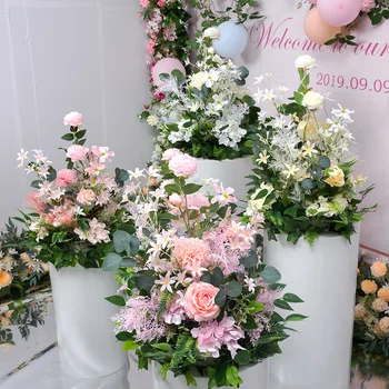 40cm Rose hydrangea dirbtinių gėlių kamuolys puokštė dekoro vestuves fone T etape kelio vadovas stalo puošmena 60cm Aukštis