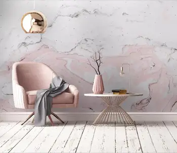 Rožinės spalvos marmuro fone sienos 3D sienų tapetai