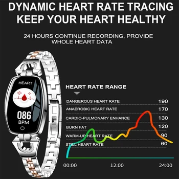 Blingson H8 Smart Watch Moterų Mergina 2019 Vandeniui Širdies ritmo Monitoringo Bluetooth 
