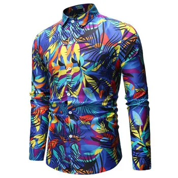 2020 Mados Kokoso Medžio Spausdinti ilgomis Rankovėmis Mygtuką Havajų Shirt Mens minkštos medvilnės drabužius NAUJĄ PAVASARIO RUDENS Paplūdimys Marškinėliai