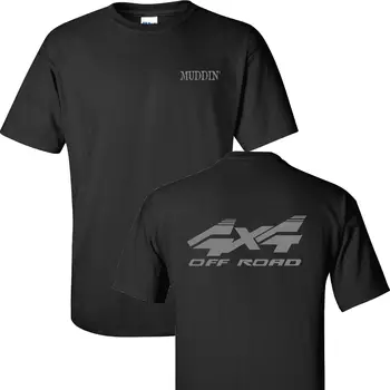 2019 Mados Karšto pardavimo Muddin' 4X4 Offroad Juodas Trumpas Rankovės Marškinėliai Tee marškinėliai