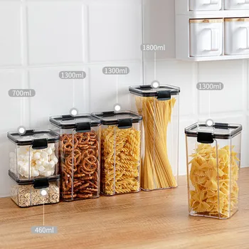 Maisto Saugojimo Konteineris Plastikinis Virtuvės Šaldytuvo, Makaronų Dėžutės Multigrain Bako Skaidrus Sandarios Skardinės