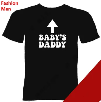 Babys Tėtis Raidžių Spausdinti Vyrų marškinėliai Mados Atsitiktinis Juokingi Marškinėliai Žmogus, Juoda Viršuje Tee Hipster ZT-117