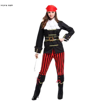 Helovinas Piratų kostiumai, Moterims, Moteriška kariai corsair Cosplays Karnavalas Puras Maskuotis balius naktiniame klube šalis suknelė