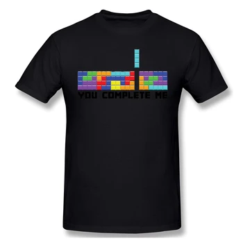 Tetris Vyrų Medvilnės Grafinis Plius Dydis baigsite Mane Negabaritinių Viršūnes Mados vyriški Ir moteriški marškinėliai