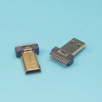 10vnt/daug Mikro HDMI male lizdas jack suvirinimas viela be PCB lenta