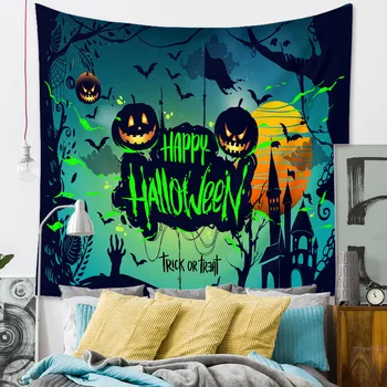 Laimingas Halloween 3D Spausdinimo Tapestrying juokinga Stačiakampio formos Namų Dekoro Sienos Kabo Helovinas Šalis sienos kabo stilius-11