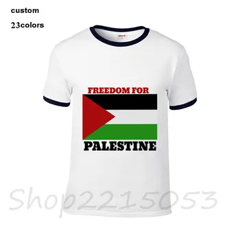 2020 Atsitiktinis Derliaus Nemokamai Palestinos Vėliava Marškinėliai Camiseta vyriški marškinėliai Medvilnės Crewneck DIDELIS DYDIS 3XL Trumpas Rankovės Vyrų TShirts