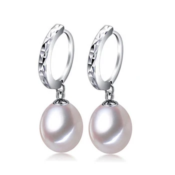 PEISENI natūralių gėlavandenių perlų lašas auskarai, 925 sterlingas sidabro papuošalai aukštos kokybės moterų mergina aukščiausios kokybės