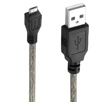 Bochara USB 2.0 Micro Duomenų Kabelis, USB-A-Mirco-B Dvigubas Ekranavimas(Folija+Pintas) Skaidri Juoda 1,5 m 3m 5m 10m