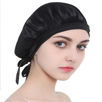 Gryno Šilko Miego Skrybėlės Wrap Naktį Cap Plaukų Priežiūros variklio Dangčio Moterų Skrybėlę