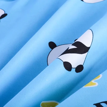 Animacinių Filmų Panda Modelio Patogus Poliesteris Karalius Patalynės Komplektas Mėlyna Antklodė Antklode Padengti,Butas Raukiniai Lapas 2 Užvalkalas Namų Tekstilės