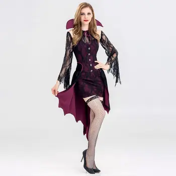 Prabanga Suaugusiųjų Vampyras Suknelė Seksualus Violetinė Karalienė Drabužiai, Helovyno Kostiumai, Moterims